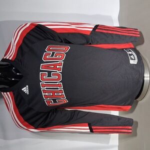 Adidas Chicago Bulls Long Sleeve Warm Up Shirt